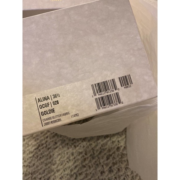 Jimmy Choo Alina Coarse Glitter Fabric Pointed Toe Flats - Picture 5 of 11